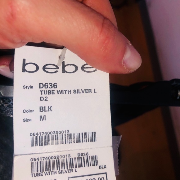 NWT $180 Bebe long strapless front slit dress - Picture 6 of 6